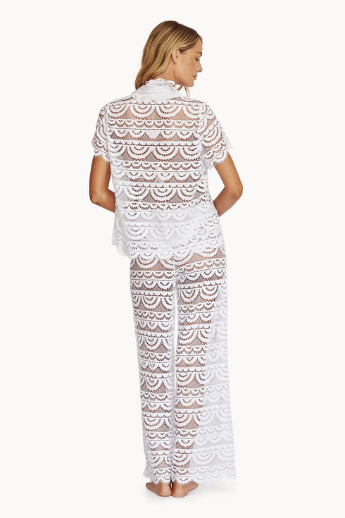 PQ Swim Water Lily Lace Button Top